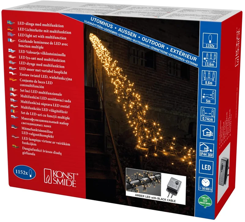 Micro LED Büschellichterkette 1152 bernsteinf. LED 3864-800