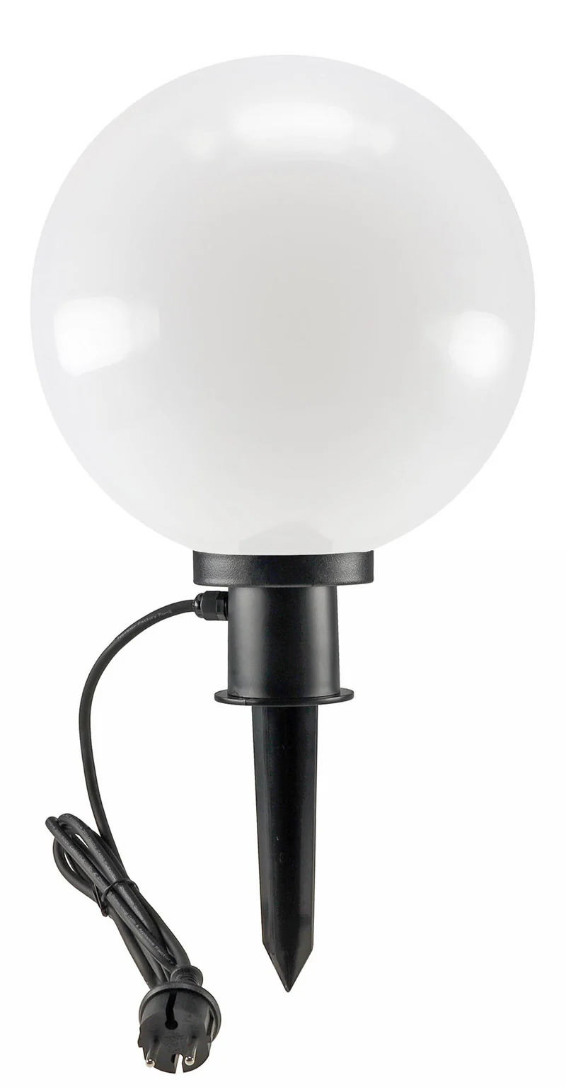 Garten Kugelleuchte Ø25cm mit Erdspieß IP44 230V 1,5m Kabel E27 Fassung