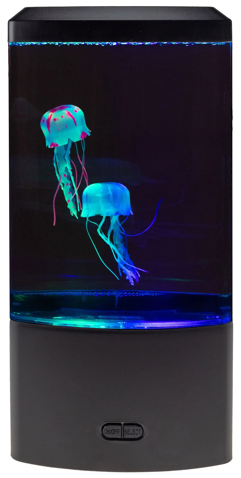 LED Quallen Lampe Jellyfish Dekoleuchte Mini Aquarium Wasserwelt Leuchte - farbiges Stimmungslicht Dekoration 26x12x9cmt Rot, Blau, Grün