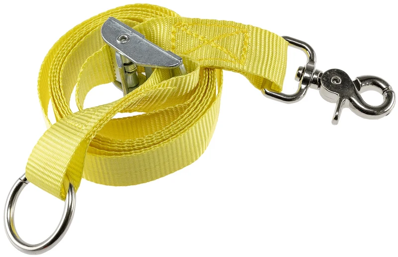 PEREL Spanngurt mit Ratschenschloss 1,5m mit Öse, Karabiner