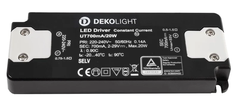 Deko-Light FLAT, CC, UT700mA/20W