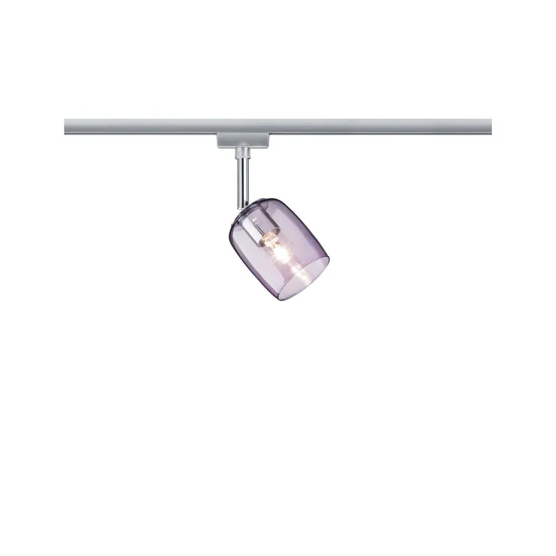 Paulmann URail System Spot Blossom max. 1x10W G9 Chrom matt/Lila transp. 230V Metall/Glas