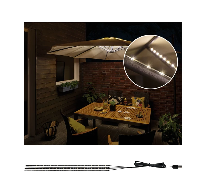 Paulmann Outdoor Mobile Parasol light 3000K 4x0,4m