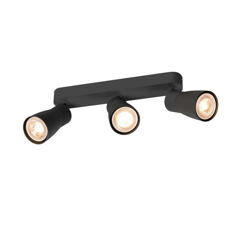 PURI 2.0 Dome, Wand- und Deckenaufbauleuchte, long, 3 x max. 6 W GU10, schwarz