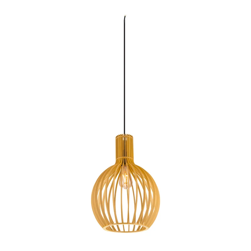 WUD, Pendelleuchte, E27, ballshape, offenes Kabelende, 1x max. 60 W, schwarz
