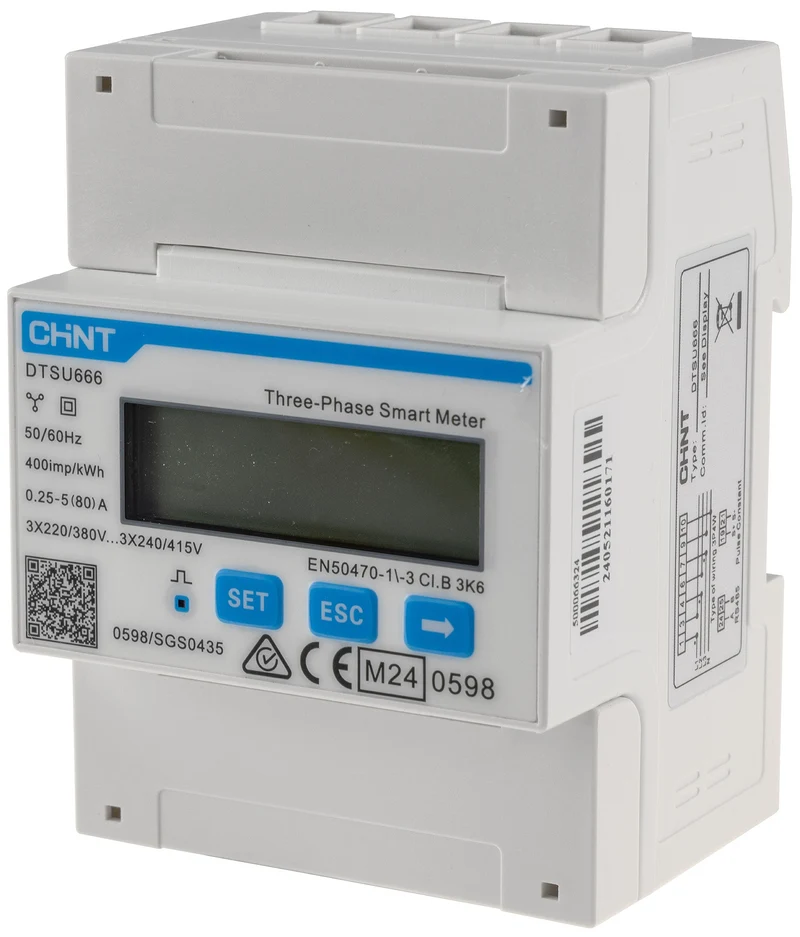 Drehstromzähler / Smartmeter DTSU666 MID geeicht 3-phasig 80A, 230/400V, 4TE