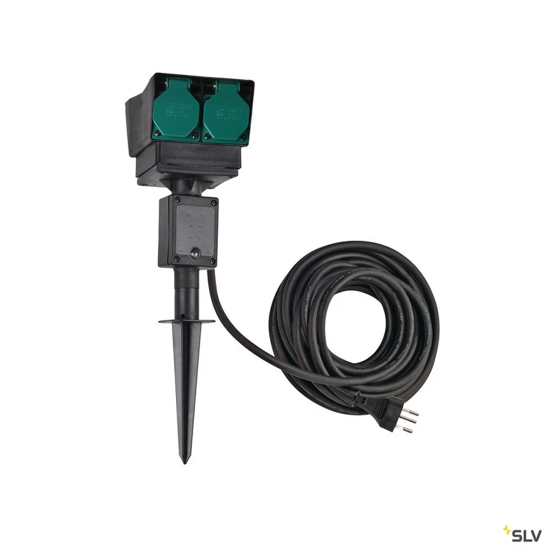 SLV 4-Fach Gartensteckdose IP44 Italien Version, 10m Zuleitung