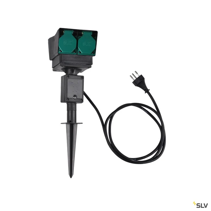 SLV 4-Fach Gartensteckdose IP44 Italien Version, 1,5m Zuleitung