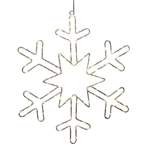***LED Silhouette Silberschneeflocke 100 bern. LED 1803-993