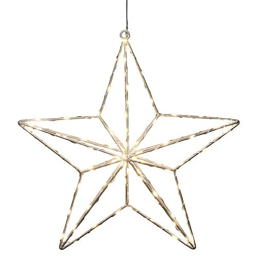 ***LED Silhouette Silberstern 90 bernsteinf. LED 1802-993
