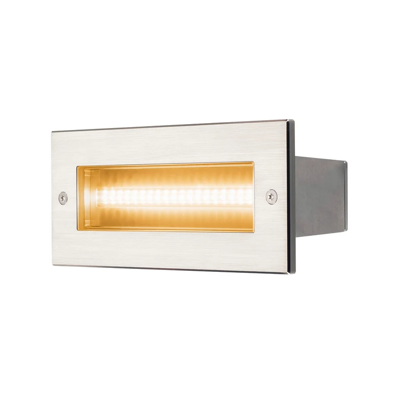 SLV BRICK, Outdoor Wandeinbauleuchte, Pro LED, 3000K, edelstahl, 230V, IP67, 950lm, 10W