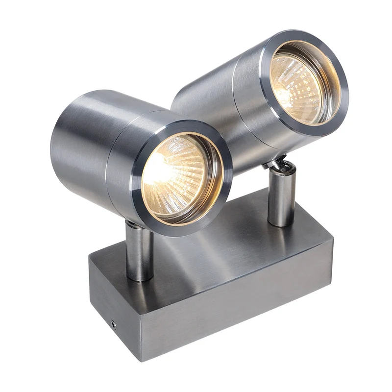 SLV SST 304 GU10 DOUBLE SPOT Wand- leuchte, Edelstahl 304, 2xGU10, max. 2x35W