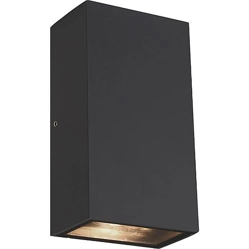 EGB Wandleuchte IP54, Aluminium anthrazit, 2-flg rechteckig