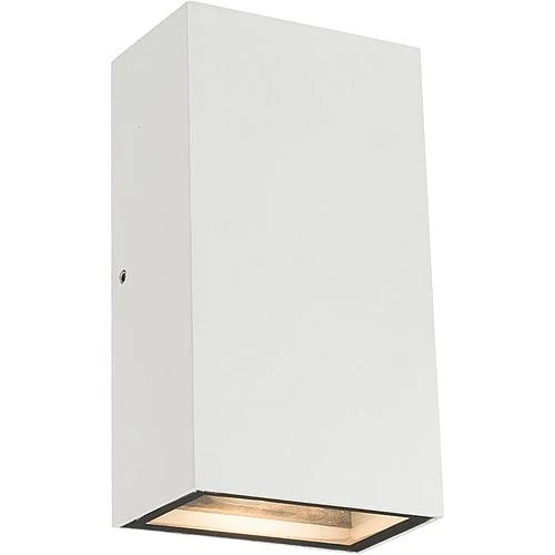 EGB Wandleuchte IP54, Aluminium weiß, 2-flg rechteckig