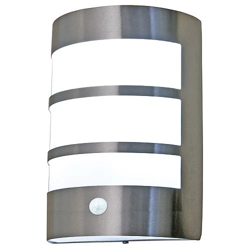 EGB Edelstahl-Wandleuchte PIR IP44 1x E27 / max 40W