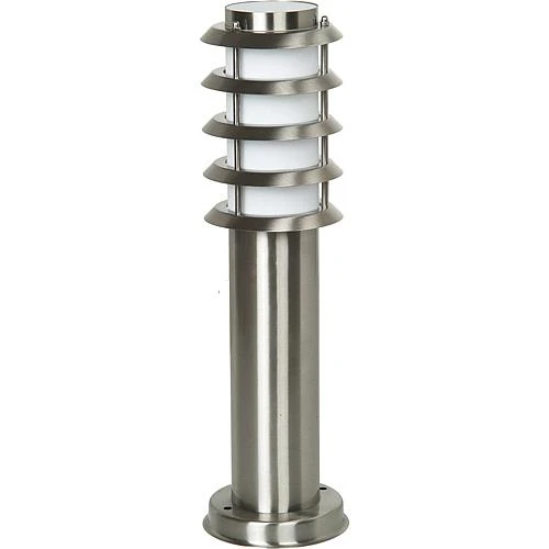 EGB Edelstahl-Sockelleuchte IP44, Kunst.-Glas opal 1x E27 / max 40W