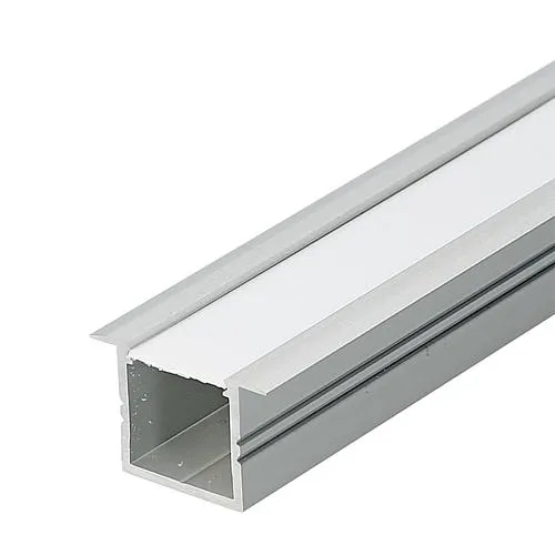 EGB Alu-Einbauprofil-Set B28/19,2xH18,6mm, L2000mm für Stripes max B16mm, Slide/Click-Abdeckung opal