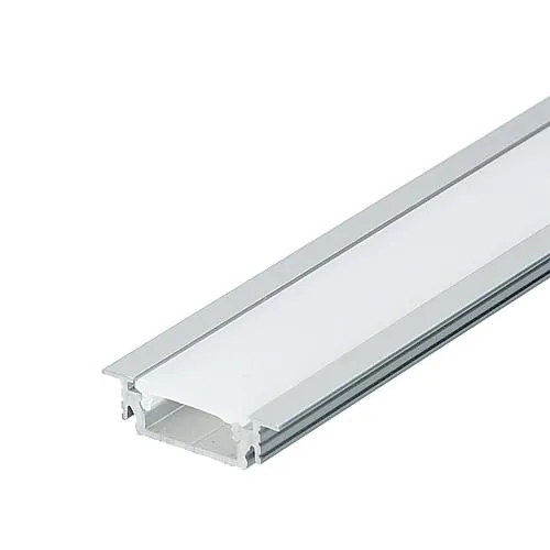 EGB Alu-Einbauprofil-Set B28/22xH8mm, L2000mm für Stripes max B14mm, Clip-Abdeckung opal