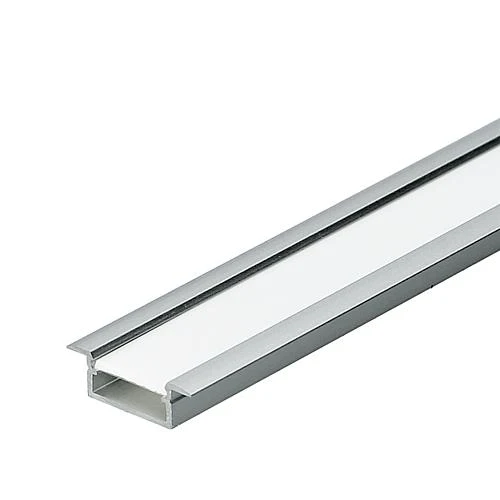 EGB Alu-Einbauprofil-Set B21,3/14,4xH6,mm, L2000mm für Stripes max B12mm, Slide/Click-Abdeckung opal