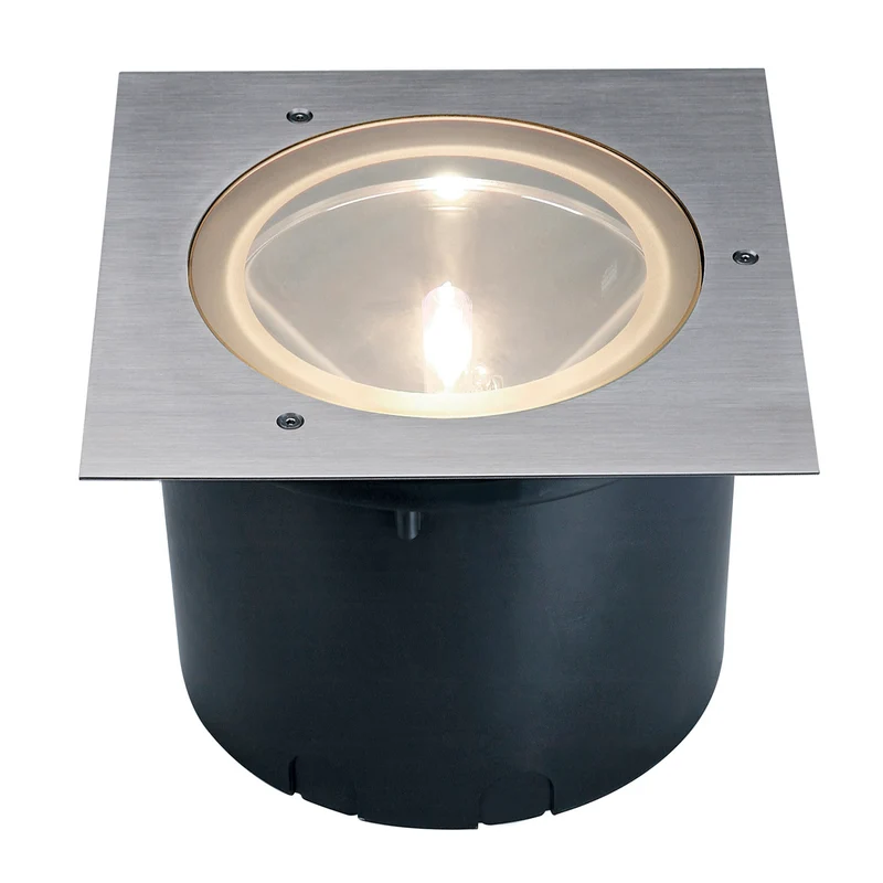 SLV ADJUST HQI 70 Bodeneinbau- leuchte, eckig, Edelstahl 304, G12, 70W, IP67