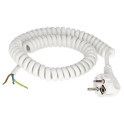 Schutzkontakt Wendelleitung 3x1mm² weiß 2,5m