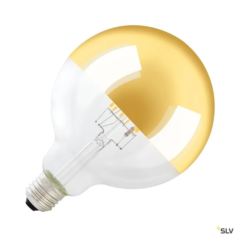 SLV LED Leuchtmittel Spiegelkopf, G125, E27, 2000K - 2900K, 400lm, 280°, dimmbar, gold