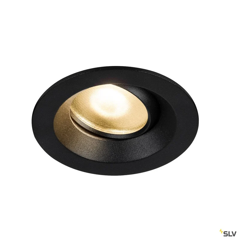 SLV DINGILO Indoor LED Deckeneinbauleuchte schwarz 3000K schwenkbar