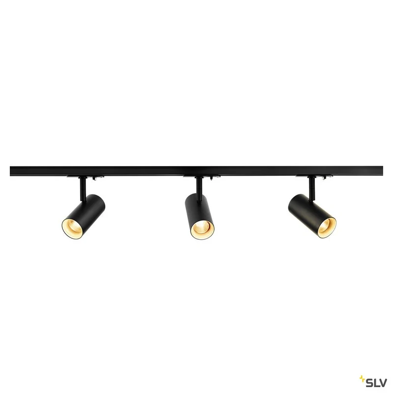 SLV 1Ph NOBLO SPOT SET 2700K schwarz inkl. drei Spots, zwei Schienen je 1m, einem Einspeiser sowie einem Längsverbinder