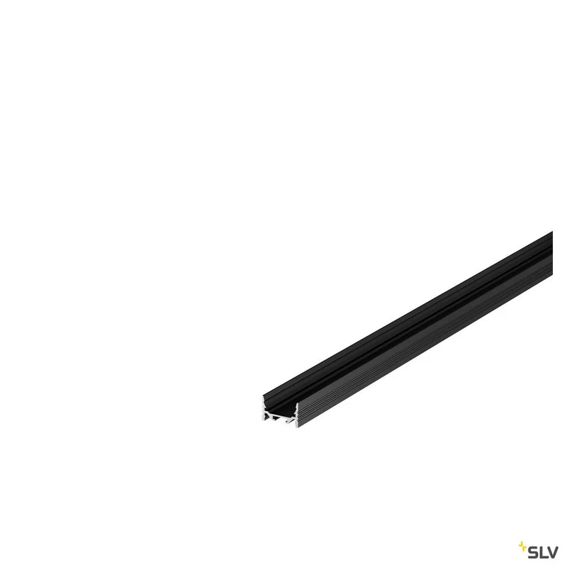 SLV GRAZIA 20 LED Aufbauprofil, flach, gerillt, 2m, schwarz