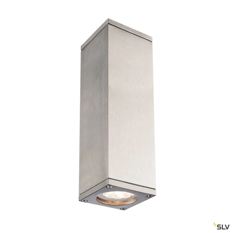 SLV THEO UP/DOWN, QPAR51, Outdoor Wandleuchte, alu natur, max. 2x50W, IP44