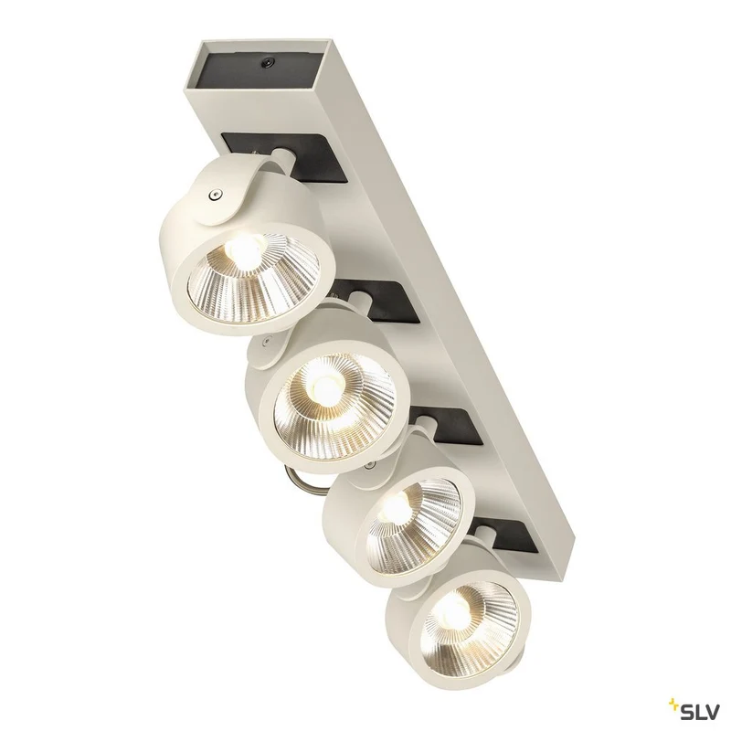 SLV KALU LED 4 Wand- und Deckenleuchte, weiss/schwarz, 3000K, 60°
