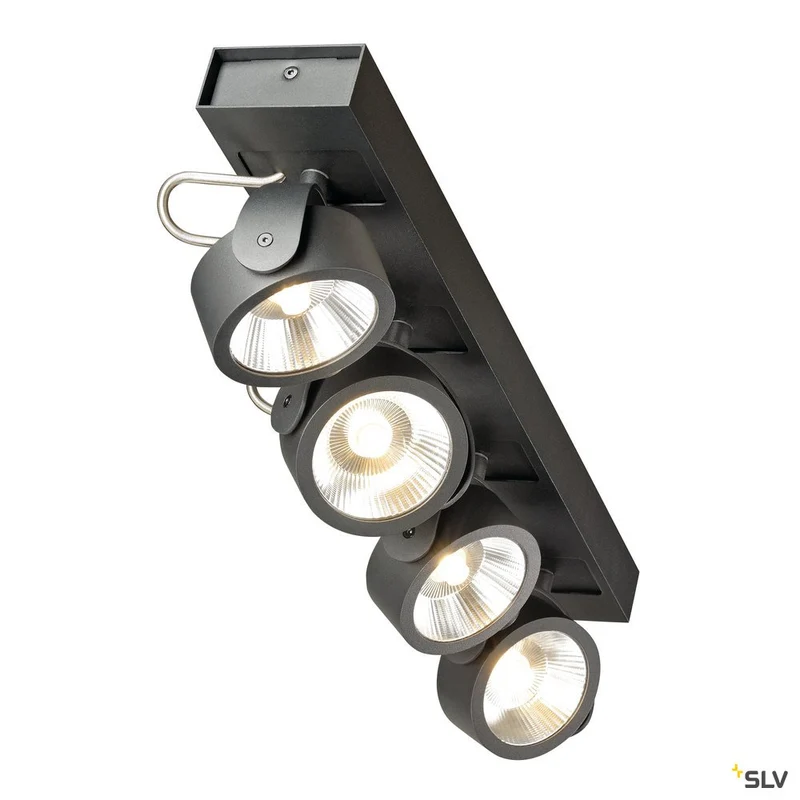 SLV KALU LED 4 Wand- und Deckenleuchte, schwarz, 3000K, 60°