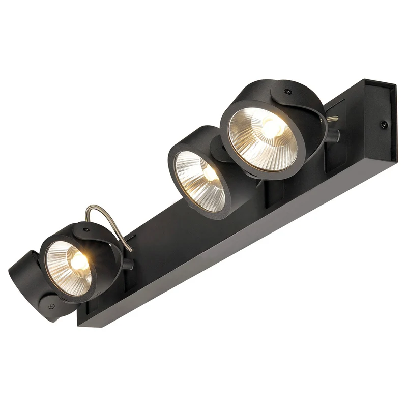 SLV KALU LED 4 Wand- und Deckenleuchte, long, schwarz, 3000K, 24°