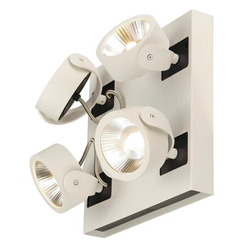 SLV KALU LED 4 Wand- und Deckenleuchte, square, weiss/schwarz, 3000K, 24°