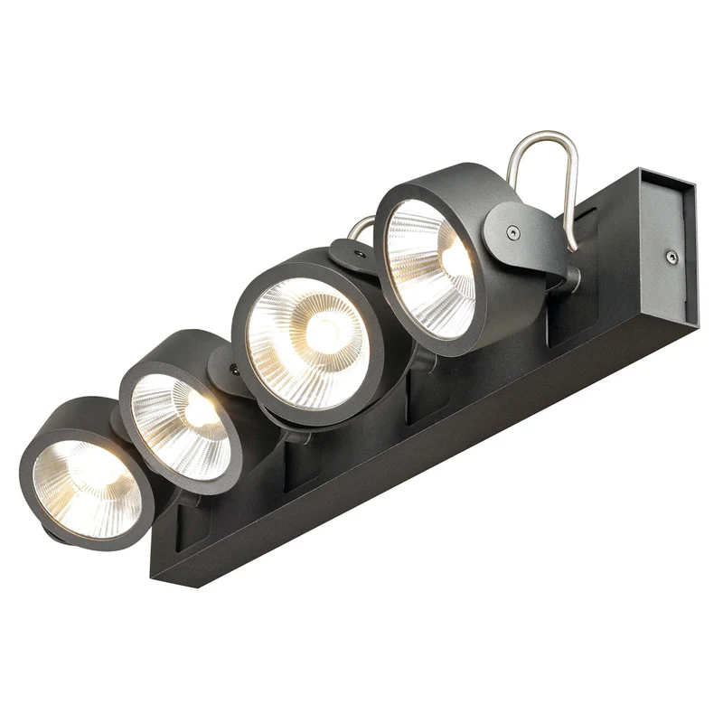 SLV KALU LED 4 Wand- und Deckenleuchte, schwarz, 3000K, 24°
