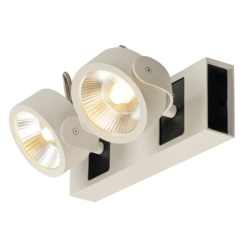 SLV KALU LED 2 Wand- und Deckenleuchte, weiss/schwarz, 3000K, 24°