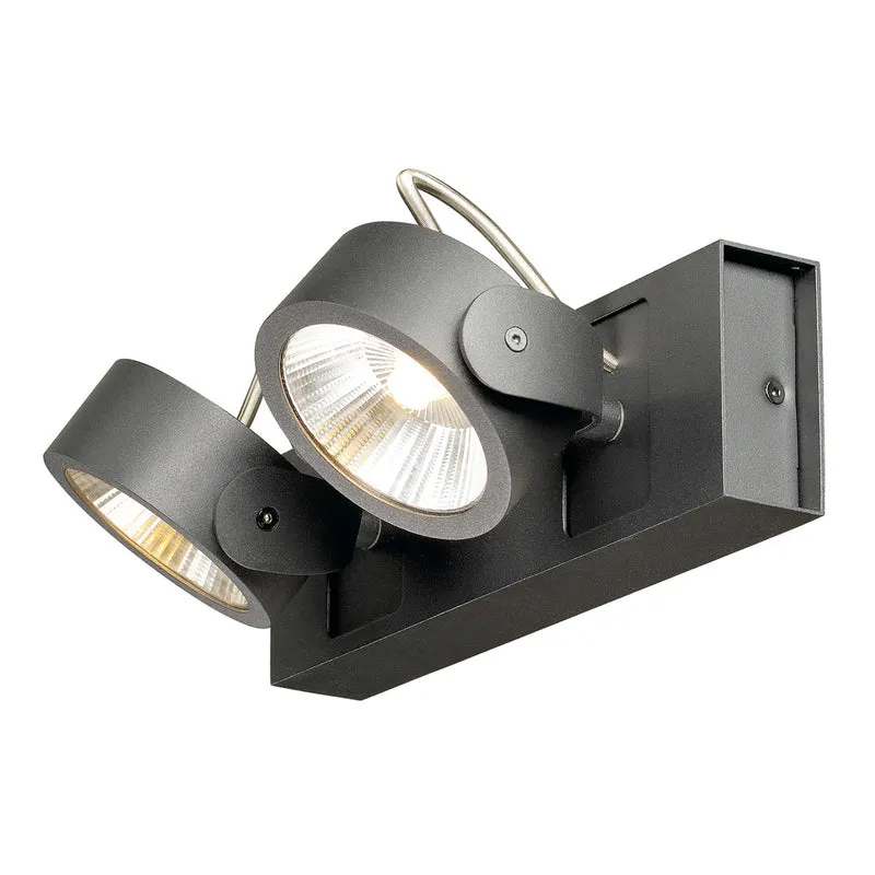 SLV KALU LED 2 Wand- und Deckenleuchte, schwarz, 3000K, 24°