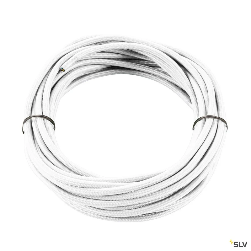 SLV Textilkabel, 3-polig, 10m, weiss