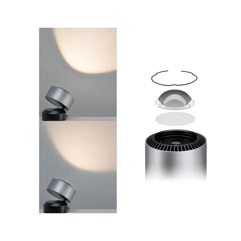 Paulmann Aldan Tischleuchte dim LED 1x3,5W Schwarz/Alu gebürstet 230V Aluminium