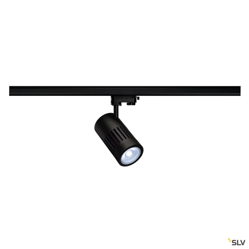 SLV STRUCTEC LED Strahler für 3Phasen Hochvolt-Stromschiene, 30W, 4000K, 60°, schwarz, inkl. 3 Phasen Adapter