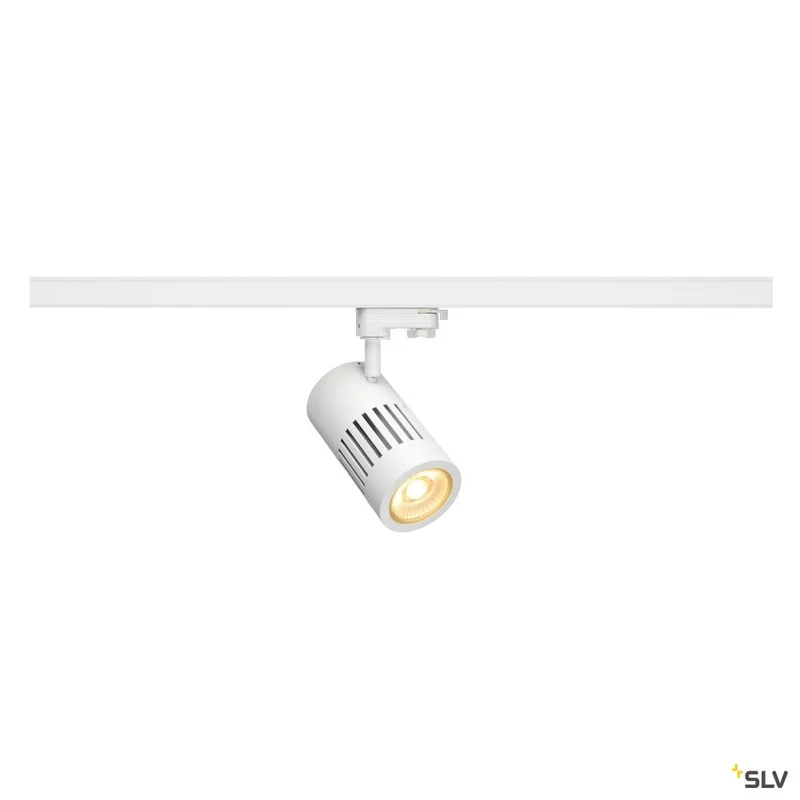 SLV STRUCTEC LED Strahler für 3Phasen Hochvolt-Stromschiene, 30W, 3000K, 60°, weiss, inkl. 3 Phasen Adapter