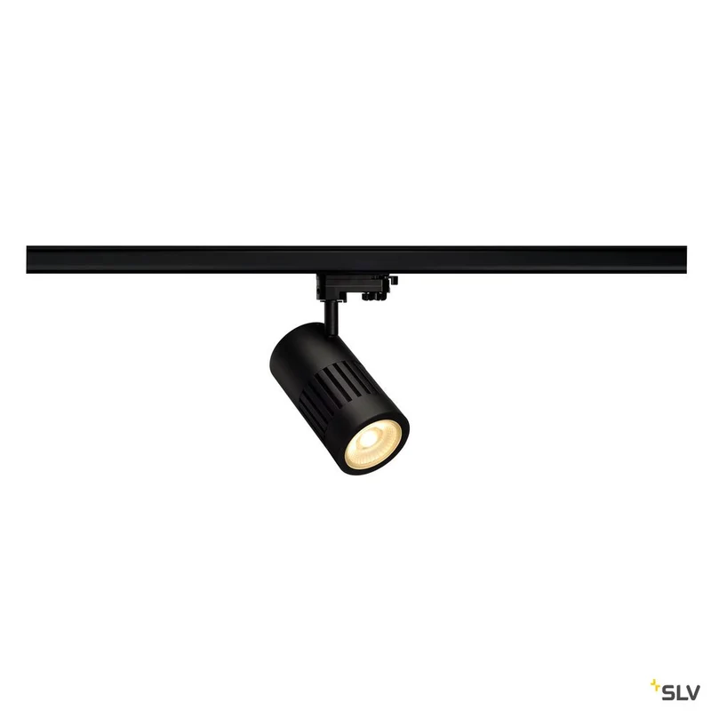 SLV STRUCTEC LED Strahler für 3Phasen Hochvolt-Stromschiene, 30W, 3000K, 60°, schwarz, inkl. 3 Phasen Adapter