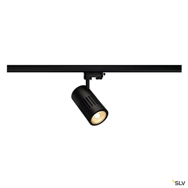 SLV STRUCTEC LED Strahler für 3Phasen Hochvolt-Stromschiene, 30W, 3000K, 36°, schwarz, inkl. 3 Phasen Adapter