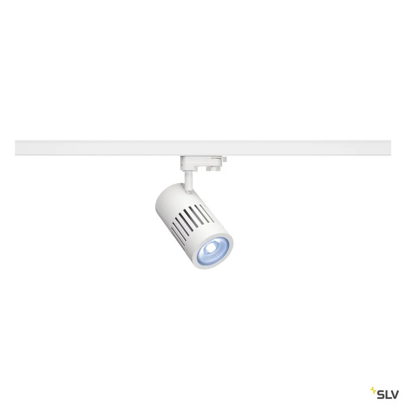 SLV STRUCTEC LED Strahler für 3Phasen Hochvolt-Stromschiene, 24W, 4000K, 60°, weiss, inkl. 3 Phasen Adapter
