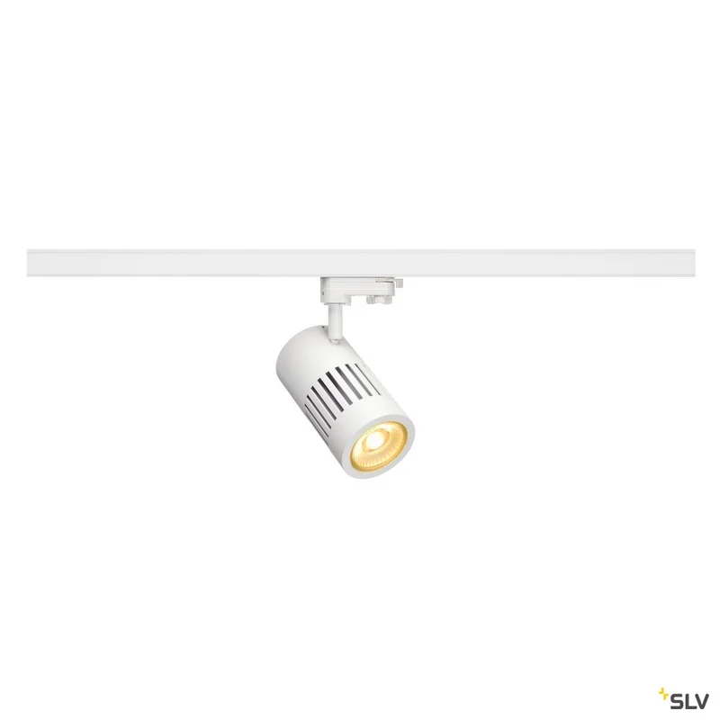 SLV STRUCTEC LED Strahler für 3Phasen Hochvolt-Stromschiene, 24W, 3000K, 60°, weiss, inkl. 3 Phasen Adapter