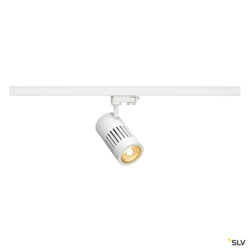 SLV STRUCTEC LED Strahler für 3Phasen Hochvolt-Stromschiene, 24W, 3000K, 36°, weiss, inkl. 3 Phasen Adapter