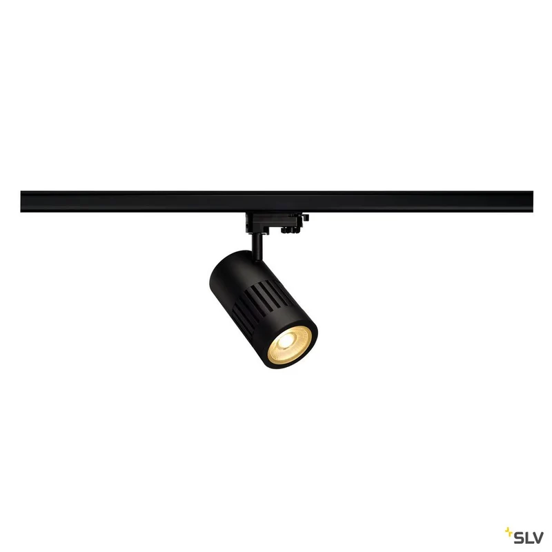 SLV STRUCTEC LED Strahler für 3Phasen Hochvolt-Stromschiene, 24W, 3000K, 36°, schwarz, inkl. 3 Phasen Adapter