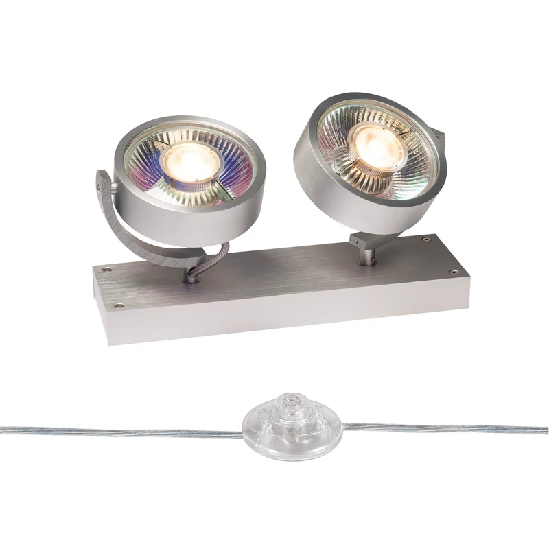 SLV KALU QPAR111 2 FLOOR, Bodenleuchte, silbergrau, max. 75W
