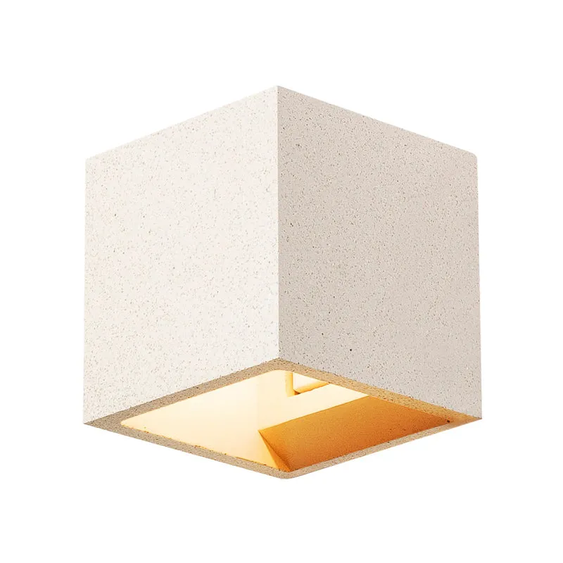 SLV SOLID CUBE Wandleuchte, QT14, weisser Sandstein, max. 25W