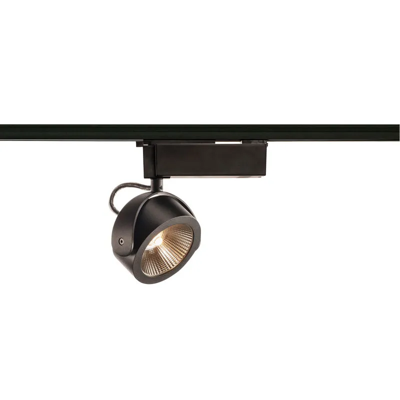 SLV KALU LED Strahler für 1Phasen Hochvolt-Stromschiene, 3000K, schwarz, 24°, inkl. 1 Phasen-Adapter